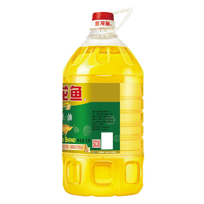金龙鱼 食用油 浸出精炼一级大豆油 5L