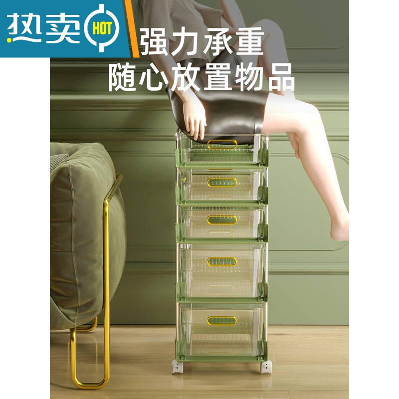 敬平小推车置物架零食柜抽屉可移动客厅儿童玩具储物柜家用多层收纳柜高清大图