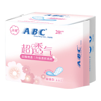 ABC 淡雅 棉柔 卫生护垫 超薄 透气 163mm*20片*6包共120片 有香味 国产