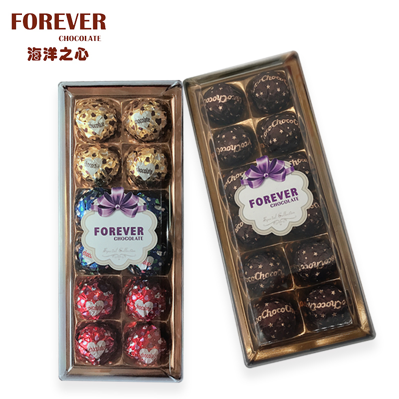 脆米威化夹心牛奶巧克力 12粒长条方盒 150克×2盒 FOREVER CHOCOLATE海洋之心