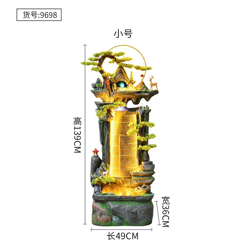 大型假山流水喷泉庭院室内花园落地鱼缸庭院景观玄关客厅造景摆件