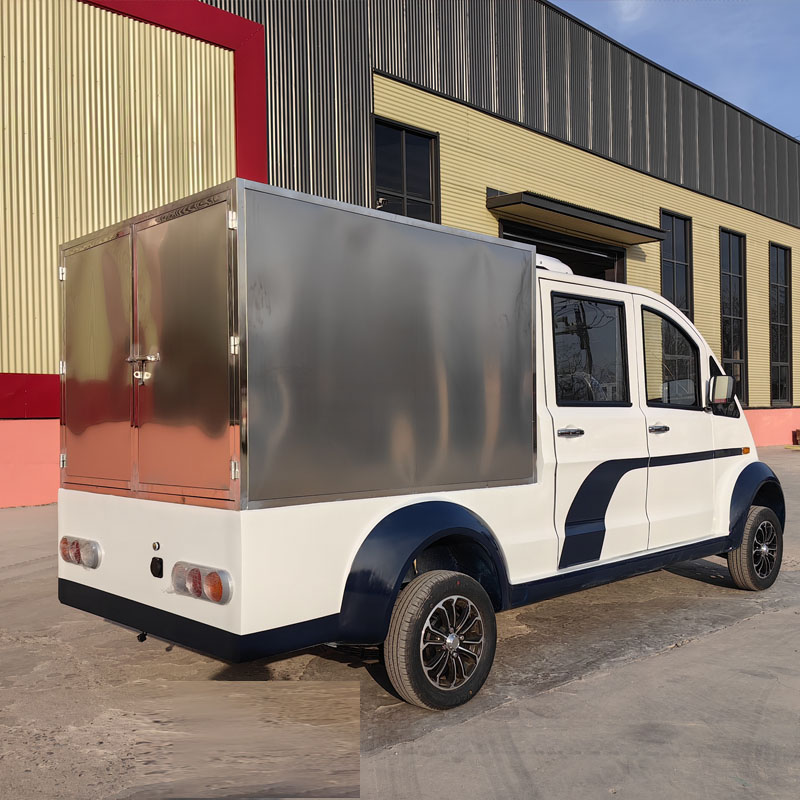 果途厢式电动货车四轮观光车校园物业保安巡逻车载货箱货运输车高清大图