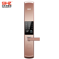 SHZ SH-101P日本神護者指纹锁家用防盗门智能锁指纹密码锁指纹密码电子锁家用指纹锁钛黑色标准锁包安、装