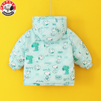 史努比(SNOOPY)童装儿童羽绒服男女中小童宝宝加厚双面穿印花保暖外套AJ007
