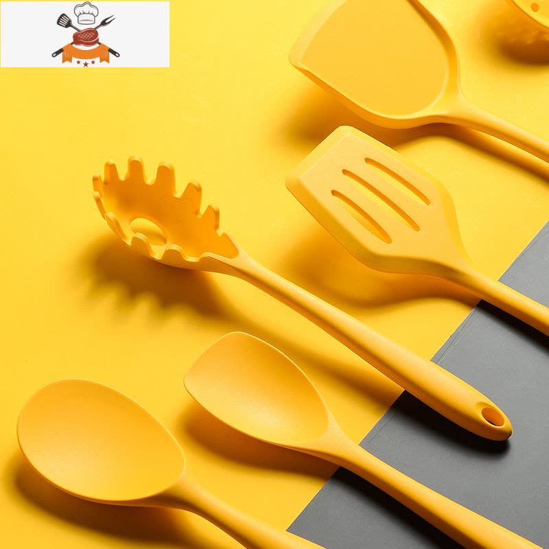 硅胶不粘锅专用锅铲套装组合汤勺可高温家用厨具厨房炒菜铲子 敬平 漏勺图片