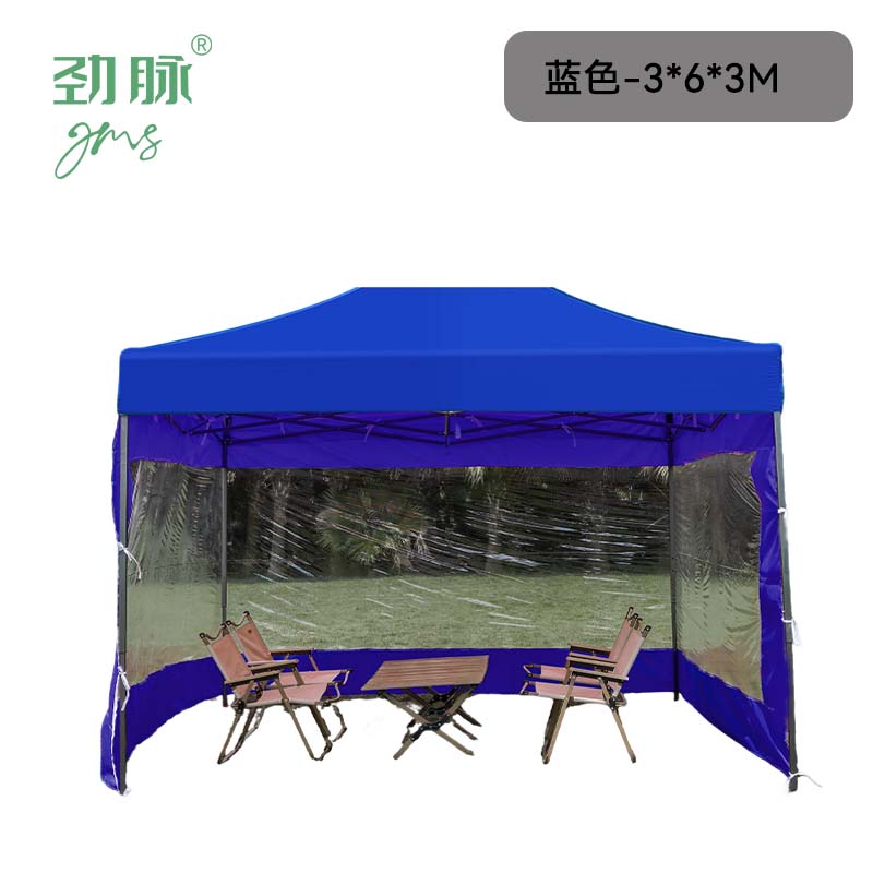 劲脉 三面透明围挡帐篷 蓝色-3*6*3M 顶高清大图