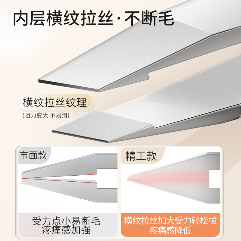 不锈钢男士拔毛拔胡子小镊子美容师嫁接睫毛专用眉夹W8169
