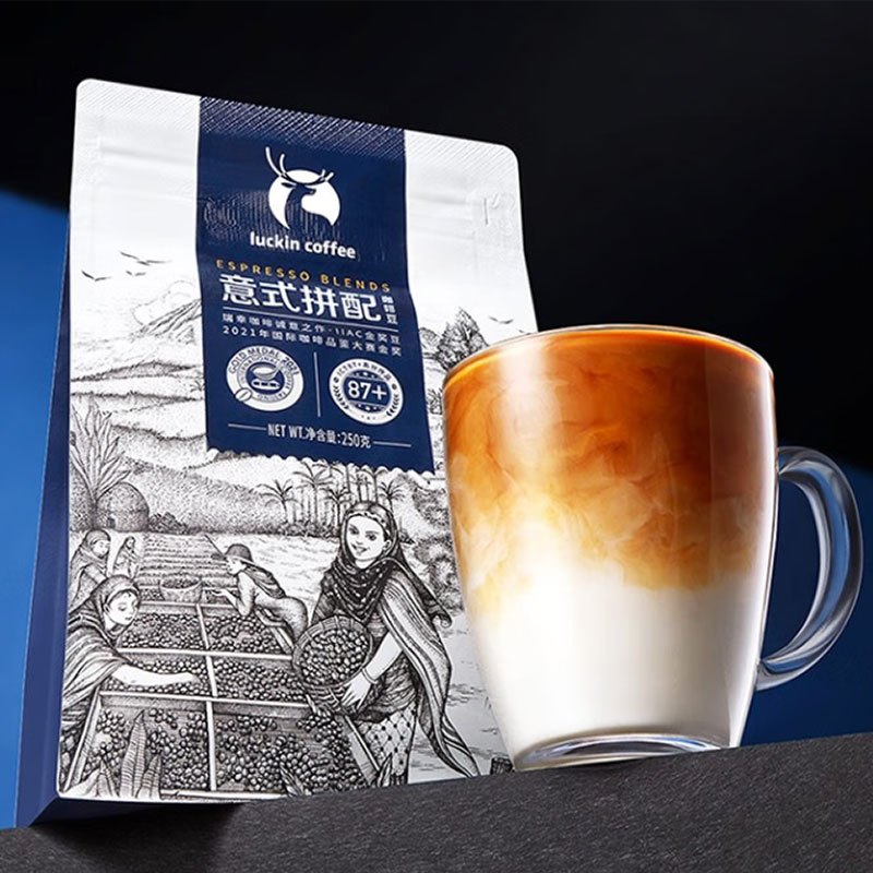 瑞幸咖啡(luckincoffee) 精冲意式拼配阿拉比卡咖啡豆250g250g/袋 Z