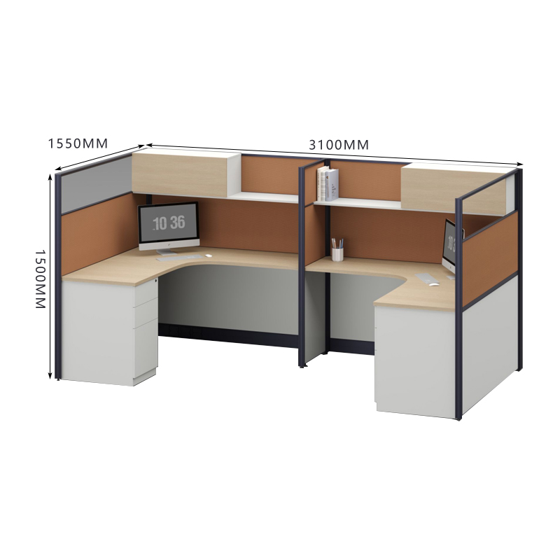 臻远ZYGW-137屏风工作卡位职员桌办公桌 U型四人位高清大图