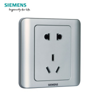 西门子(SIEMENS)开关电源插座面板86型家用远景彩银五孔