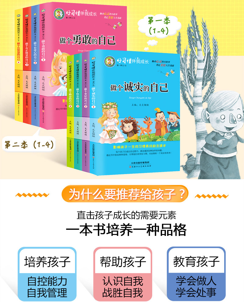 [正版]好习惯伴我成长全套8本做诚实的自己儿童书籍课外阅读故事书父母爸妈不是我的佣人成长励志系列儿童成长励志故事书读书高清大图