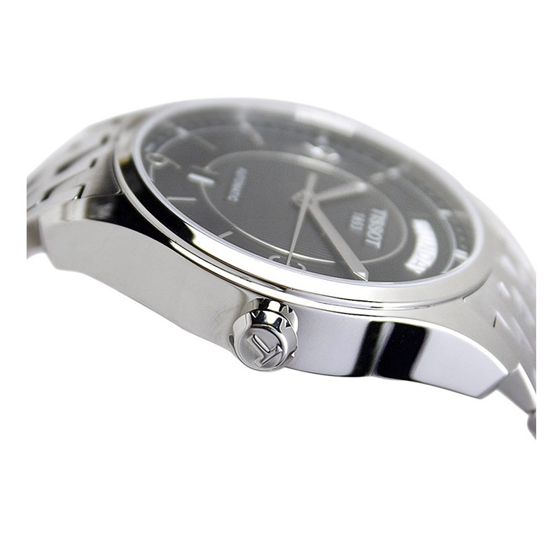 天梭(Tissot)唯意系列钢带黑盘机械表 男士手表T038.430.11.057.00