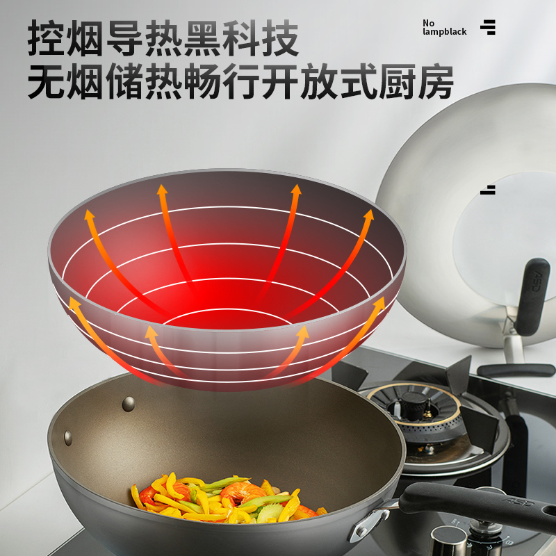爱仕达(ASD)炒锅不粘锅30cm无油烟炒菜锅/钛不粘通磁家用不沾平底煎锅CL30V1Q