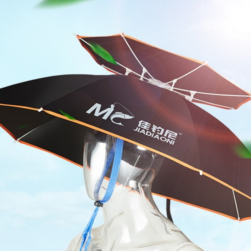 佳钓尼jiadiaoni头戴式伞帽小雨伞钓鱼头顶帽子遮阳防晒防雨带头上