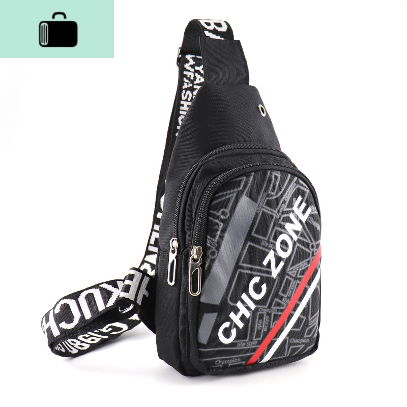 新款胸包男士单肩包斜跨包男斜挎多功能实用迷你运动腰包手提包NEWLAKE 黑色【X8033】