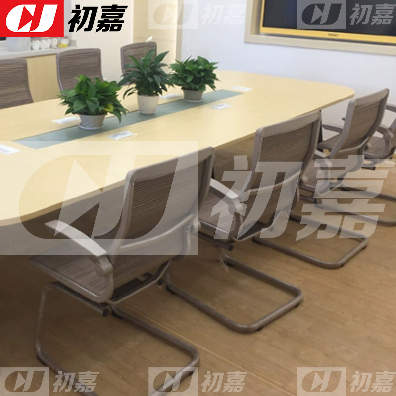 初嘉(CJ)弓形椅办公椅电脑椅护腰工学椅会议椅 圆织带香槟色