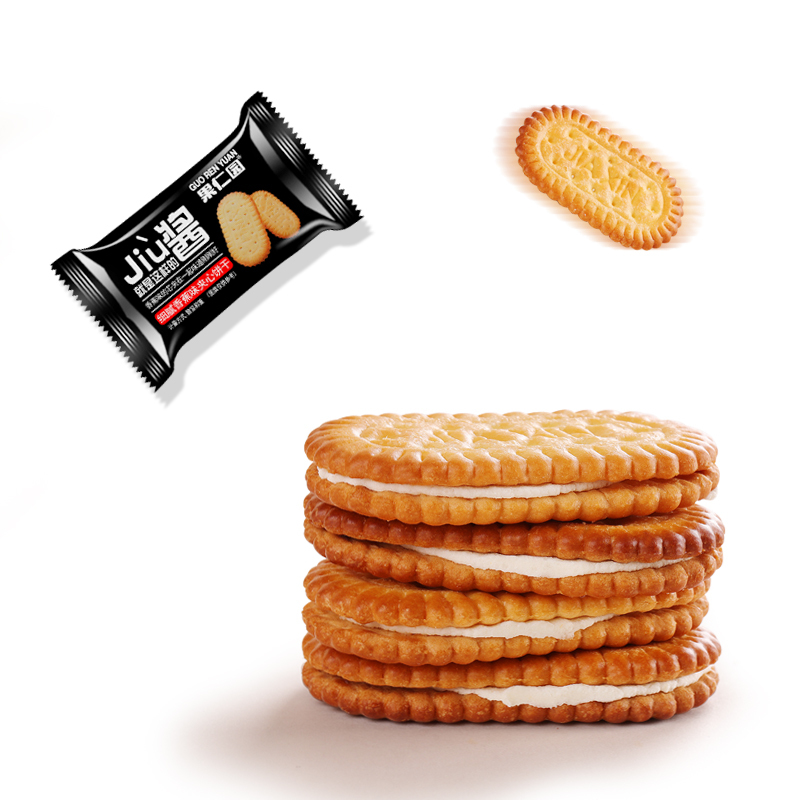 香蕉味夹心饼干500g怀旧零食童年味道办公室休闲食品茶点