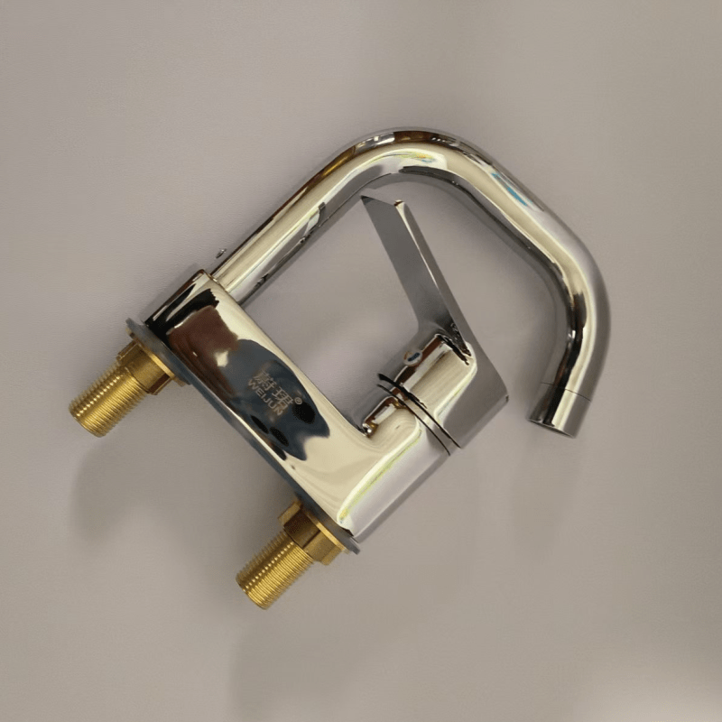 蔚珺全铜面盆双孔冷热水龙头通用型个高清大图