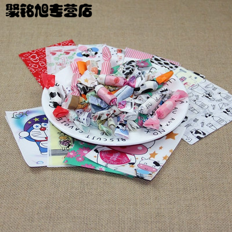 100张牛轧糖包装油纸 烘焙点心包装糖果蜡纸糖纸糖袋多色多款多功能生活日用收纳用品时尚创意简约收纳袋