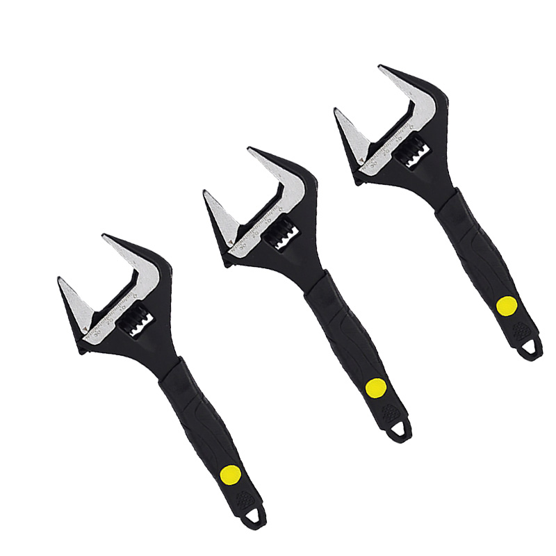 立伟铁牛黑色超大开口扳手8寸/把高清大图