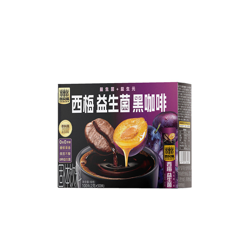 四只猫西梅益生菌黑咖啡160条大囤货装 0蔗糖速溶黑咖啡 赠双饮杯高清大图