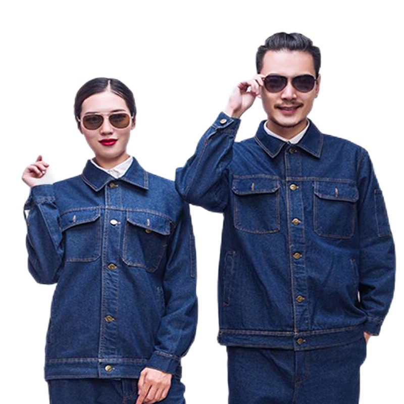 IRONROAD 牛仔工作服加厚外套电焊工棉服套装D29 套高清大图