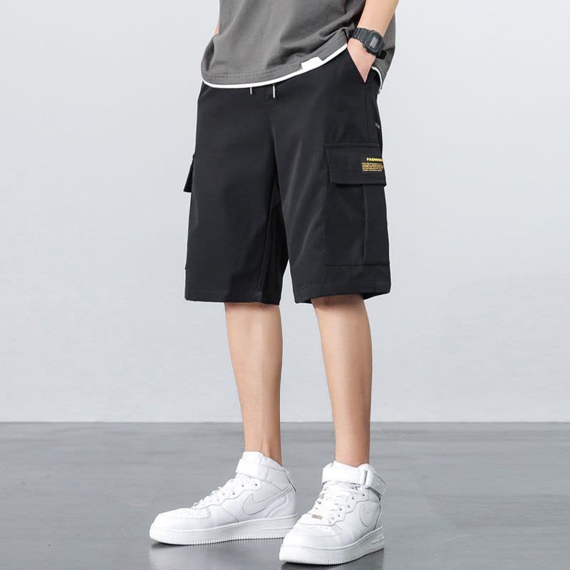 真维斯工装短裤男士夏季薄款潮牌外穿冰丝裤子大码运动五分裤中裤图片