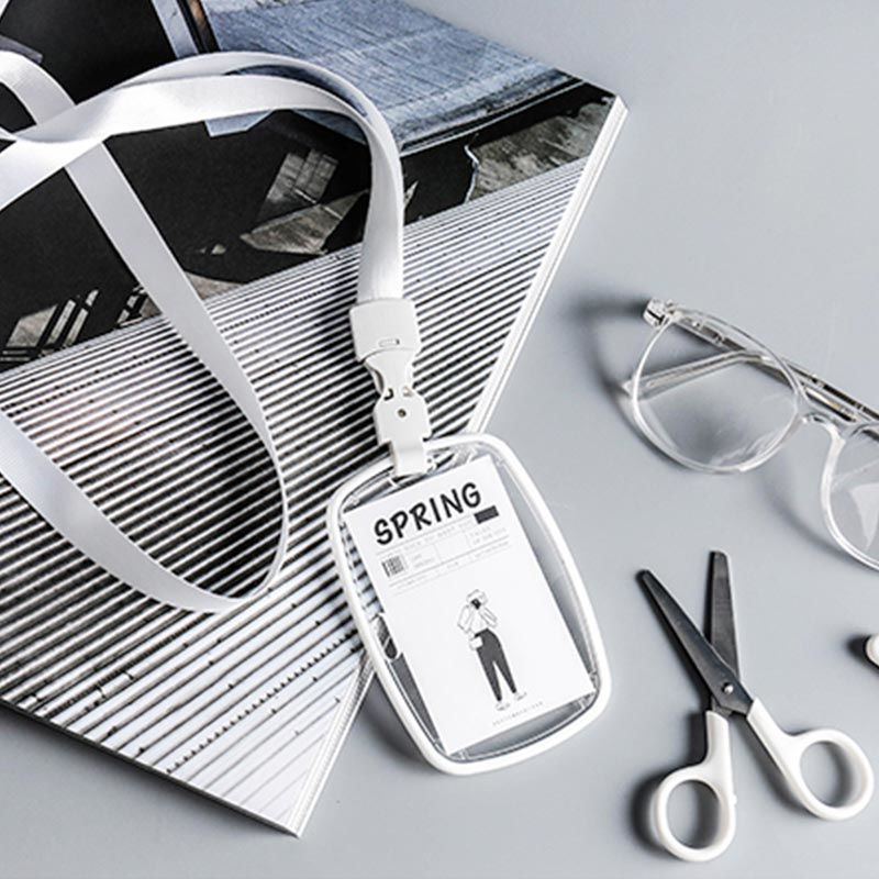 椭圆a款四季亚克力软胶透明卡套学生饭卡校牌工作牌证件套胸卡胸牌