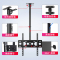 小米电视机吊架伸缩旋转天花板广告灯箱吸顶悬吊挂架32-70寸通用 14-32英寸吊架/360度旋转[3米长]