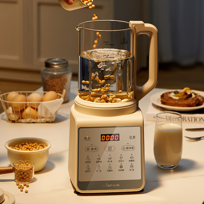 小熊(Bear) PBJ-N10Q1 触控 10叶刀 破壁机家用多功能 三重洁净系统 降噪预约加热全自动豆浆机高清大图