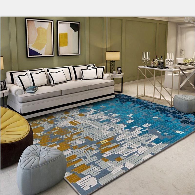 美帮汇机织北欧式客厅沙发茶几地毯卧室床边毯满铺可机洗榻榻米定制 海洋01（机织） 100×160厘米