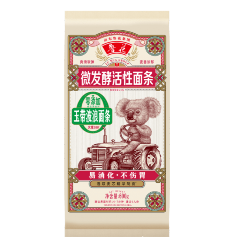 鲁花 考拉系列 玉带波浪面条600g*1
