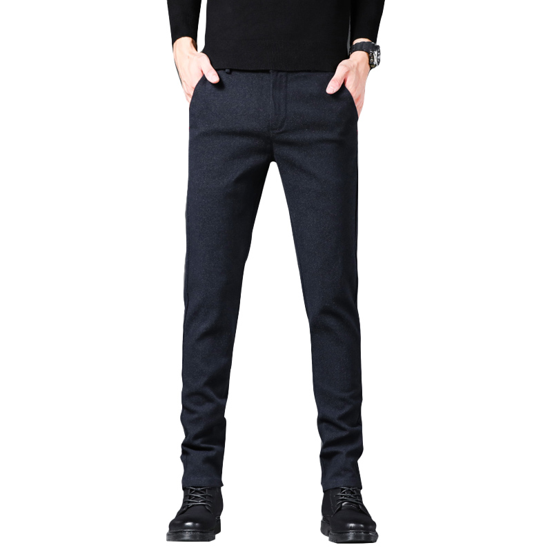 恒源祥2025秋冬季男士商务休闲裤工装裤纯色直筒裤宽松磨毛长裤闲高清大图