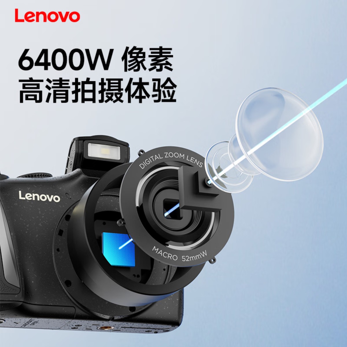 LENOVO【顺丰】联想C35 学生入门数码相机6400万像素高清旅游校园复古相机 【曜石黑】套餐四 64GB