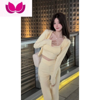 七斓辣妹休闲时尚运动套装女春季2023新款活泼减龄盐系轻熟三件套甜泼 S 奶杏色套装小个子穿搭一整套/奶呼呼/又a又飒/成套搭配/复古