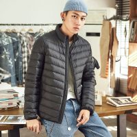 2.5折价129元唐狮轻薄羽绒服男短款冬季新款青少立领韩版修身保暖外套