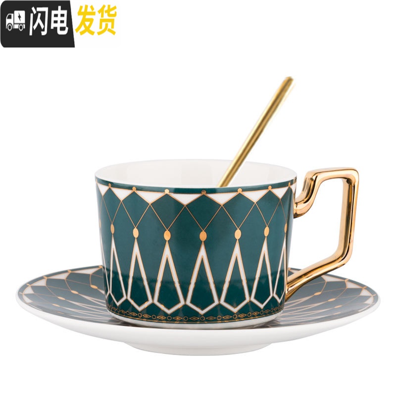 三维工匠咖啡杯ins风陶瓷骨瓷欧式小北欧套装家用简约单个带勺礼盒装 纯白简装咖啡器具高清大图