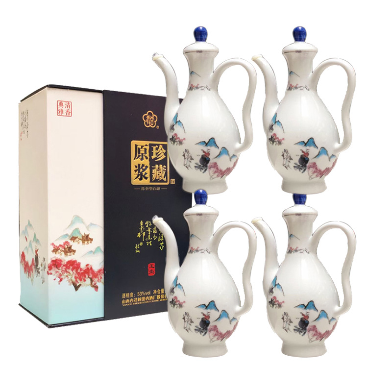 汾酒汾杏原浆珍藏玉壶清香型白酒53度475ml4瓶参数