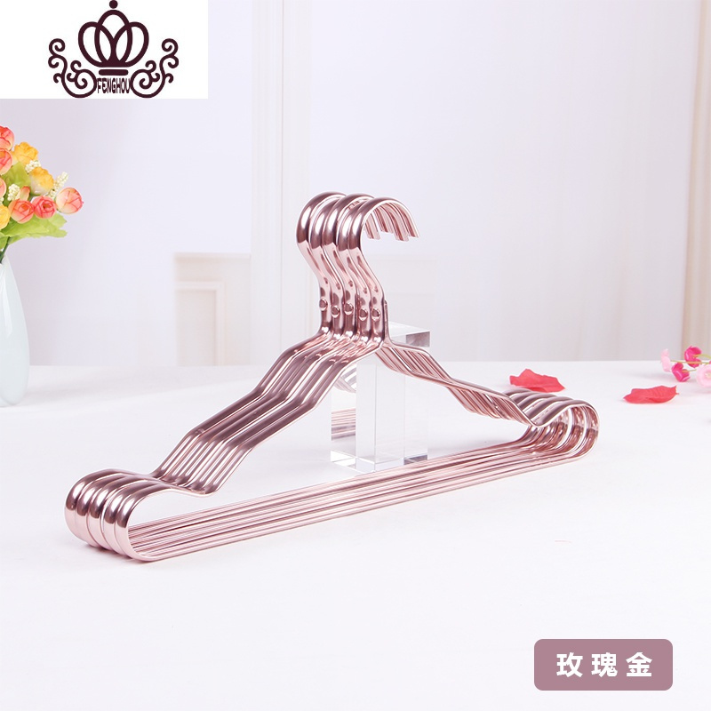 封后10个装铝合金衣架成人晾晒衣挂金属两用衣撑家用防滑无痕衣架子