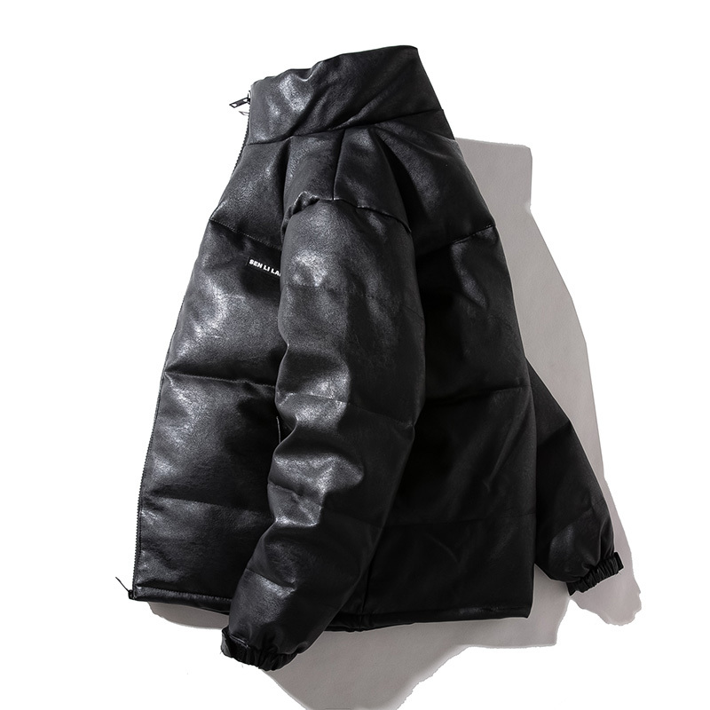 冬季羽绒袄大码皮棉服夹克潮男女情侣加厚立领皮棉衣外套皮羽绒服夹克
