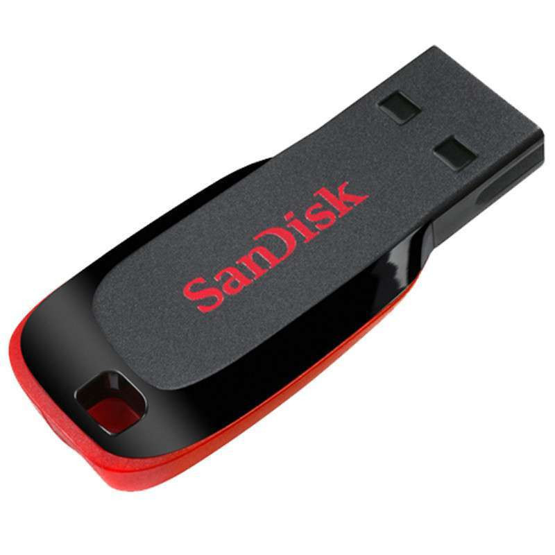 闪迪(SanDisk)酷刃(CZ50)U盘 USB2.0 高速迷你创意加密优盘 正品 32GB u盘 黑红色