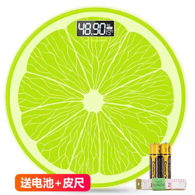 [电池款]柠檬圆秤 其他 厂家直销充电电子家用精准体重秤创意卡通时尚迷你柠檬圆秤人体秤