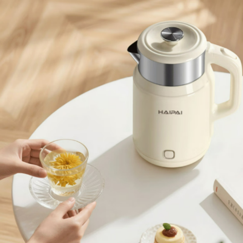 海牌 HAIPAI HP-SH170L 电热水壶 1.7L 大容量家用双层防烫 304 不锈钢烧水壶 1500WW高清大图