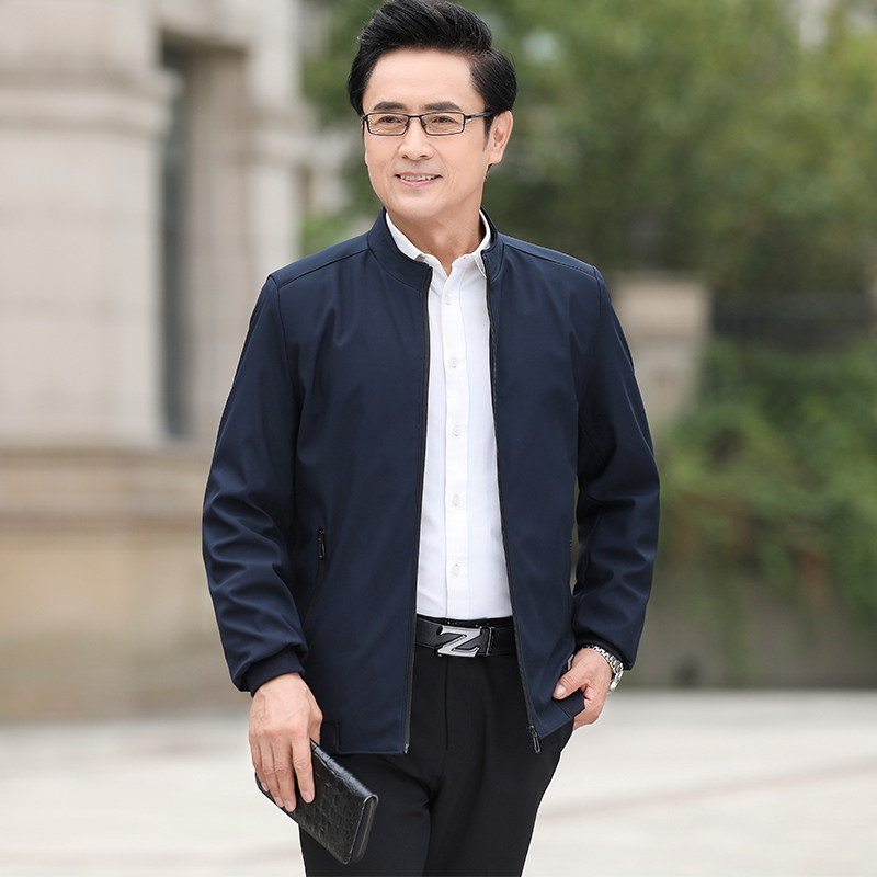 suntek爸爸秋装外套男45岁55老年装春秋60爷爷上衣70中老年人夹克厚加