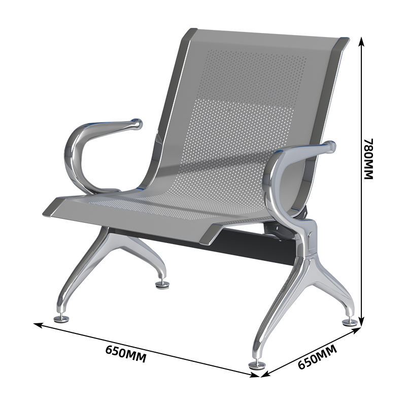 臻远 ZY-JCY-01 连排椅机场公共座椅长椅等候椅 银色机场椅单人位高清大图