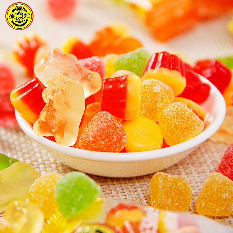 徐福记软糖果汁软糖橡皮糖500g儿童零食彩色qq糖结婚喜糖散装
