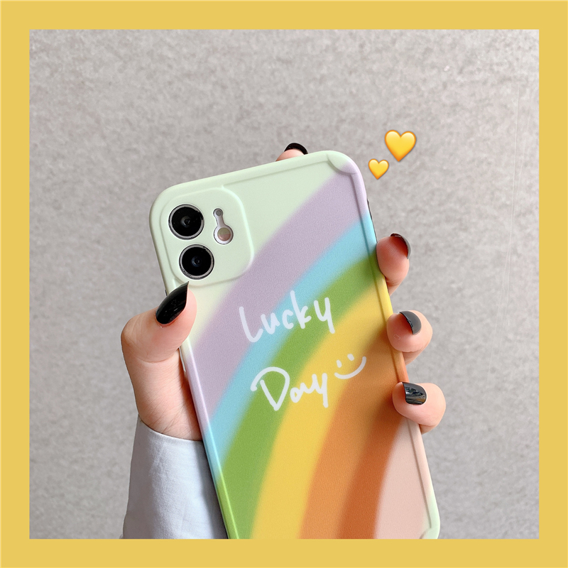 日韩ins风彩虹插画适用11promax苹果x/xs/xr/se手机壳iphone7p小清新