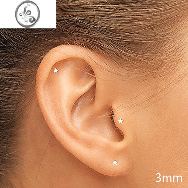 jimi耳钉银银迷你不明显耳骨钉耳屏钉高级感精致小巧耳钉银针养耳洞