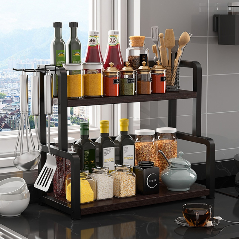 如华福禄厨房置物架调料架台面家用佐料架酱油瓶调味品架子油盐酱醋