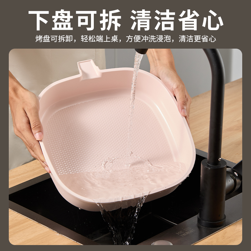 荣事达电饼铛家用新款可拆洗0氟陶瓷加大加深双面加热煎饼烙饼锅RS-B16A5高清大图